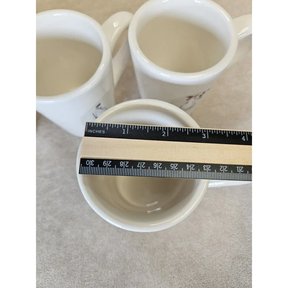 William Sonoma Set Of Four Assorted Decorative Snowman Mugs Winter Christmas